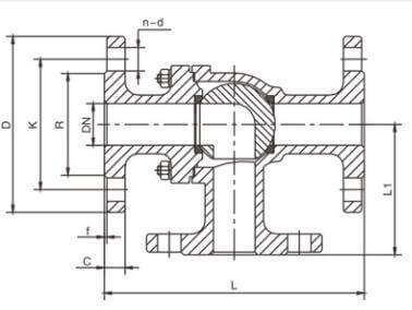 Q44F手動L型三通球閥、T型球閥外形結(jié)構(gòu)圖