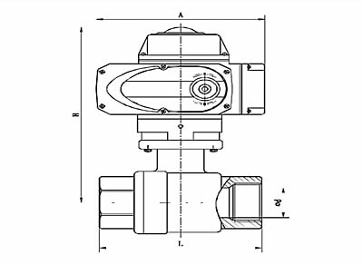 電動(dòng)二片式球閥結(jié)構(gòu)